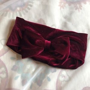 Burgundy velvet headband SOLD